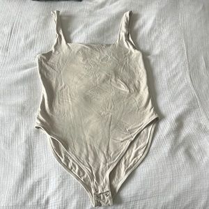 Old Navy Cotton Square-neck Bodysuit, Sz L, Cream